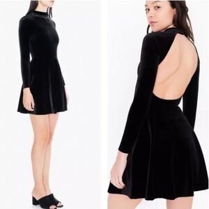 American apparel open back long sleeve black dress XS